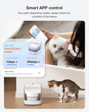 PETGUGU Smart Cat Water Fountain Automatic Cat Water Dispenser 2L Dog Water Fountain 8 Layers Filters Pet Water Fountain for Cats Indoor Wireless Pump 2.4G WiFi PF1L