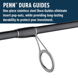 PENN 7’ Pursuit IV 2-Piece Fishing Rod and Reel (Size 4000) Nearshore/Offshore Spinning Combos, 7’, 1 Graphite Composite Fishing Rod with 5 Reel, Durable and Lightweight, Black/Silver PENN