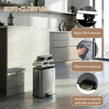 HQ+ Bathroom Trash Can with Lid Soft Close, Small Trash Can with Foot Pedal