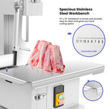 YOEXTO Electric Meat Bone Saw 1000W, Adjustable Slice Thickness, Frozen Meat Cutting Machine, Stainless Steel Table Bone Cutting Machine, Used for Home Market Factory Cutting of Ribs and Pig Trotters