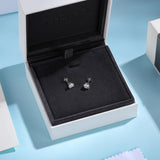 FANCIME Mothers Day Gifts 14k Solid White Gold Moissanite Stud Earrings Round 4 Prong Total 2 Carat Moissanite Earrings 6.5mm D-E Color VVS Clarity Fine Jewelry Gifts for Women