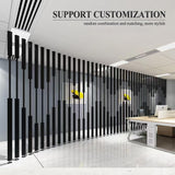 Adjustable Black Room Divider (1ft-10ft) - Slish Hollow Metal Versatile Floor-to-Ceiling Partit & Detive Wall Accent (C-7pcs 90.55in) for Home/Office