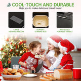 KEEPEEZ Bread Maker, 17-in-1 2LB Stainless Steel with Bread Machine, Non-Stick Pan, Smart Touch, Auto Nut Dispenser, 15H Timer&Keep-Warm, 3 Sizes 3 Colors, 66 Recipes, Gluten-Free, Sourdough