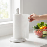 Radicaln White Marble Paper Towel Holder – 12.5 Inch Towel Stand for Bathroom & Kitchen, Premium Handmade Countertop Towel Holder, Elegant & Durable Design