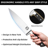 KnifeSaga Knife Set, 15 Pcs Kitchen Knife Block Set, Enduring Razor-Sharp High Carbon Stainless Steel Chef Knife Set with Block and Sharpener