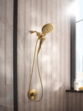 Moen Verso Brushed Gold Eight-Function 7" Wide Spray Shower Head and Detachable Handshower Combo with 72" Hose, 220C3BG