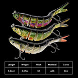 Rose Kuli Fishing Lures - Multi Jointed Swimbaits, Topwater, Slow Sinking, Bionic Swimming Lures Kit for Bass, Trout, Freshwater & Saltwater