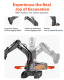 VEVOR Remote Control Excavator Toy, 1:14 Scale Remote Control Digger with Metal Shovel, 22 Channel RC Excavator with Lights & Sounds, Full Functional Construction Vehicles for Kids, Birthday Present