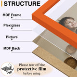 decorUhome Orange Triple 4x4 Picture Frame Vertical, MDOR08
