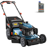 SENIX 201cc 22" 3-in-1 Gas Lawn Mower, Variable Speed Rear Wheel Self-Propelled Mower, Mulching, Bagging, Discharging, Foldable, 6 Cutting Height Adjustable, for Garden Yard