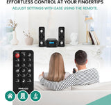 Philco Stereo Shelf Systems Compact CD Shelf System with Digital FM Stereo Radio, Bluetooth Wireless Technology, and Remote Control in Black | LCD Display | MP3 & AUX Port Compatible | USB Playback