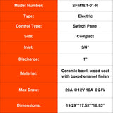 SEAFLO 12V Electric Flush Marine Toilet – Large Size Marine Head – Corrosion Resistant Construction – Built-In Backflow Preventer – Stainless Steel Shaft – Permanent Magnet Motor - 4 Year Warranty!