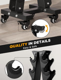 YOLEO Heavy-Duty A-Frame Dumbbell Rack with Wheels, 5-Tier Weight Rack, 440LBS Capacity, Space-Saving Home Gym Storage Organizer, Anti-Slip (Rack Only)