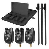 Fishing Bite Alarm Set, Fishing LED Alarm Alert, 3 Extending Aluminum Alloy Adjustable Fish Alarms doorslay