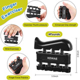 Grip Strength Trainer Kit 6 Pack with Finger Exerciser, Hand Grip Strengthener, Hand Extension Exerciser and Forearm Workout Ring for Muscle Building and Injury Recover KEWAE