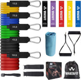 WHATAFIT Resistance Bands, Exercise Bands，Resistance Bands for Working Out, Work Out Bands with Handles for Men and Women Fitness, Strength Training Home Gym Equipment