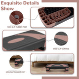 Fitvids Step Aerobic Platform, 31" Exercise Step with 3 levels Adjustable Height, 4 Stackable Risers, Fitness Training Workout Stepper for Home Gym, Cardio Strength, Black & Pink