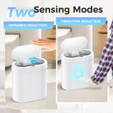 jinligogo 2 Pack 5 Gallon Bathroom Trash Can with Lid, Automatic Motion Sensor White Trash Can