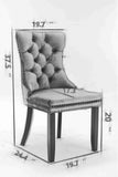 MOOLSUN Velvet Dining Chairs Set of 8, High Back Side Chairs, Modern Padded High-End Tufted Upholstered Chairs with Button-Tufted Back & Rear Pull Tabs, Gold Plated Leg E-Gray(Gold Plated Leg)