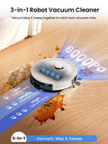 Lefant LiDAR Robot Vacuum and Mop, 75-Day Self-Emptying, 6000Pa Strong Suction, Customized Cleaning, Multi-Floor Mapping, 130 Min Runtime, 2.4G/5G WiFi/Alexa/APP/iWatch, M2L Plus