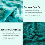 NEWCOSPLAY Super Soft Faux Fur Throw Blanket for Couch Tie-dye Light Teal Sherpa Fuzzy Plush Warm Blanket for Sofa Bed (Tie-dye Light Teal, Throw(50"x60"))