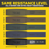 Tribe Lifting Fabric Resistance Bands for Glutes & Legs | 5 Fabric Workout Bands Set | Thick Booty Bands for Squats, Lunges, Hip Training, Physical Therapy & Home