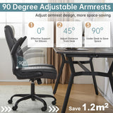 Ergonomic Home Office Desk Chair, Back Support Swivel Executive Office Chair with Wheels and Flip-Up Armrests