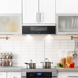COSMO COS-3012ORLP1SS 30 in. Stellar Collection 1.2 cu. ft. Slim Over the Range Microwave, 1000W, Automatic Presets, Touch Controls, Black