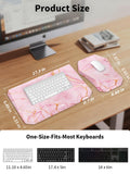 3-in-1 Ergonomic Keyboard Stand with Wrist Rest & Mouse Pad Set,Pink Marble