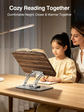 Tounee Adjustable Book Stand with 360° Swivel Base,Bright Silver