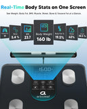 arboleaf Smart Scale for Body Weight, 8-Electrode Dual-Frequency BIA Bathroom Scale with 7-in-1 Display for BMI Body Fat Muscle Mass, Segmental Full Body Composition Analyzer, 50+ Metrics in App
