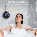 Upgraded, IP67 Waterproof Bluetooth Speaker, Silicone Case,10W Pro Sound&Deep Bass,24H Playtime, with Lights,Clip,Floating,for Shower,Beach essentials, Kayak Paddle Board Boat Lake Camping accessories