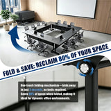 Modular Conference Tables with Silent Wheels and 2 Cable Grommets Modern Flip-Top Training Table