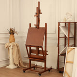 VISWIN Double-Sided Easel & Drafting Table, Hold 1 or 2 Canvas, Solid Beech Wood Artist Easel for Painting Canvas, Adjustable H Frame Easel with Tray & Wheels, Art Easel Stand for Adults, Artists