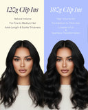 Full Shine Thick Human Hair Clip Ins, 28 Inch 180g 7Pcs
