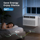 U-Shaped Window Air Conditioner, 12,000 BTU Window AC Unit Cools Up to 550 Sq. Ft for Bedroom/Living Room, Saddle AC Unit with Full Window View, Quiet & Energy Saving, Installation Kit Included
