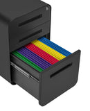 3 Drawer File Cabinet with Lock - Under Office Desk Metal Filing Cabinet, Legal/Letter File Folders