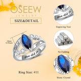 Oseew 2027 Custom College Class Ring for Women High School (White Gold)