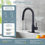 TOYWIA Kitchen Faucets with Pull Down Sprayer, Matte Black Single Handle High Arc Stainless Steel Sink Faucet with Deck Plate, 1 or 3 Hole Deck Mount for RV, Bar, Farmhouse, Laundry, Outdoor
