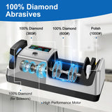 Upgrade 5-in-1 Electric Knife Sharpener, Professional 3-Stage with LCD Screen, 100% Diamond Abrasives, 3 Rotational Speed Adjustable, knife sharpener for Straight, Serrated, Meat Cleaver, Scissors
