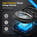 Hand Grip Strength Tester Trainer - Electronic Hand Dynamometer Forearm Grip Strengthener Exerciser Digital Training Gauge 265 Lbs 120 Kgs for Sport Home School Use HICHOR