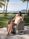 5-Piece Outdoor Patio Furniture Set with Swivel Chairs