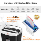 Paper Shredder for Home Office,VidaTeco 10-Sheet Cross-Cut Shredder with US Patented Cutter,Also Shreds Card/CD/Clip,Paper Shredding Machine for Home Use Heavy Duty with Jam Proof,3.9-Gallon Bin VidaTeco