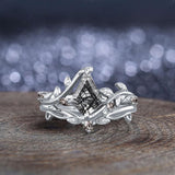 Oseew Kite Cut Engagement ring set Rutilated quartz rings for women(Rutilated quartz)