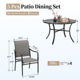 SUNSHINE VALLEY Patio Dining Set for 4, 42" Round Table, Textilene Chairs