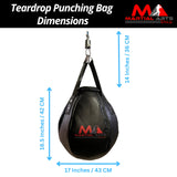 Wrecking Ball Punching Bag, Professional Boxing Teardrop Body Snatcher Bag for Training MMA Kickboxing Muay Thai, Round Shaped Heavy Bag (Unfilled) (Black, 110)