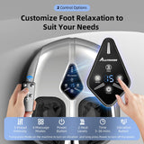 ALLYOUGER Shiatsu Foot Massager with Heat,Vibration,Air Compression and Deep Kneading for Plantar Fasciitis, Neuropathy,Improve Foot Wellness,Gifts for Women & Men（Silver）