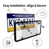 2-Pack License Plate Protector & Cover, License Plate Frame Anti-Scratch Universal for Car Truck SUV, Includes All Mounting Hardware (Tinted)
