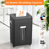 Locksworth Heavy Duty Paper Shredder, 24-Sheet Cross-Cut Shredder, P-4 Security with 8.9 Gal Pull-Out Bin