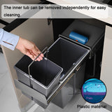 40QT Under Cabinet Pull-Out Trash Can - Heavy Duty Soft Close Kitchen & Laundry Waste Bin, Space-Saving Garbage Container (34x48x42.5cm) for Efficient Organization